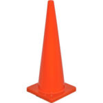 Global Industrial™ 36"" Traffic Cone Non-Reflective Solid Orange Base 10 lbs