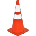 Global Industrial™ 28"" Traffic Cone Reflective Solid Orange Base 7 lbs.