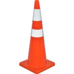 Global Industrial™ 36"" Traffic Cone Reflective Solid Orange Base 10 lbs.