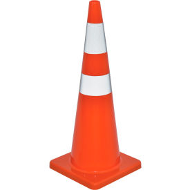 Global Industrial™ 36"" Traffic Cone Reflective Solid Orange Base 10 lbs.