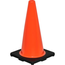 Global Industrial™ 18"" Traffic Cone Non-Reflective Black Base 3 lbs