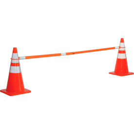 Global Industrial™ Retractable Cone Bar 5' - 8' L Orange w/ Reflective Tape