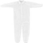 Global Industrial™ Disposable Polypropylene Coverall Elastic Wrists/Ankles WHT MED 25/Case