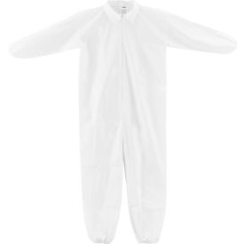 Global Industrial™ Disposable Microporous Coverall Elastic Wrists/Ankles White 3XL 25/Case