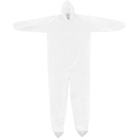 Global Industrial™ Disposable Microporous Coverall Elastic Hood & Boots White XL 25/Case