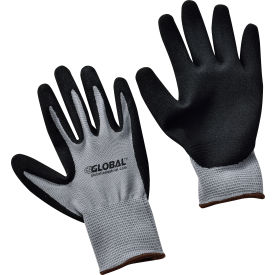 Global Industrial™ Ultra-Grip Foam Nitrile Coated Gloves Gray/Black Large 1 Pair