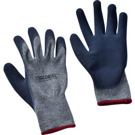 Global Industrial™ Ultra-Grip Foam Latex Coated Gloves Poly/Cotton Knit Black/Gray SML