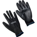 Global Industrial™ Flat Polyurethane Coated Gloves Black/Black X-Large 1 Pair