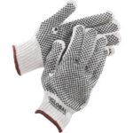 Global Industrial™ PVC Dot Knit Gloves Double-Sided Black Large 12 Pairs