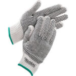 Global Industrial™ PVC Dot Knit Gloves Double-Sided Black Medium 12 Pairs