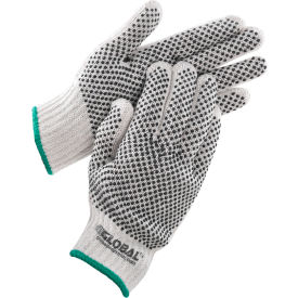 Global Industrial™ PVC Dot Knit Gloves Double-Sided Black Medium 12 Pairs