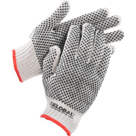 Global Industrial™ PVC Dot Knit Gloves Double-Sided Black Small 12 Pairs