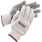 Global Industrial™ PVC Dot Knit Gloves Single-Sided Black Large