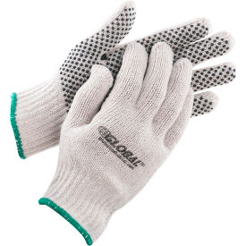 Global Industrial™ PVC Dot Knit Gloves Single-Sided Black Medium 12 Pairs