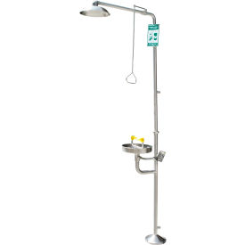 Global Industrial™ Emergency Combination Shower w/Eyewash Station Stainless Steel