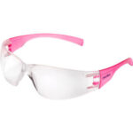 Global Industrial™ Frameless Petite Safety Glasses Scratch Resistant Clear Lens Pink Frame