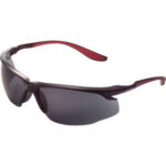 Global Industrial™ Sport Half Frame Safety Glasses Anti-Fog Smoke Lens Red Frame