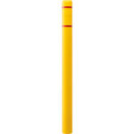 Global Industrial™ Bollard Post Sleeve 4"" D x 64"" H Yellow With Red Tape HDPE