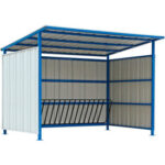 Global Industrial™ Outdoor Bike Storage Shelter 16 Bike Capacity 120""L x 95-1/2""W x 90-1/16""H