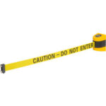 Global Industrial™ Magnetic Retractable Belt Barrier Yellow Case W/15' Yellow ""Caution"" Belt