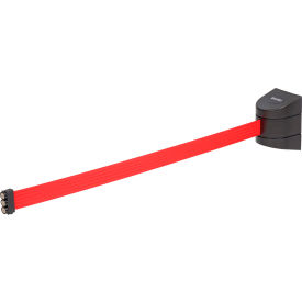 Global Industrial™ Magnetic Retractable Belt Barrier Black Case W/30' Red Belt