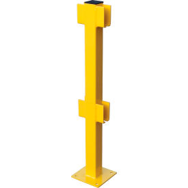 Global Industrial™ Steel Lift-Out Guard Rail In-Line Post Double-Rail 42""H Yellow