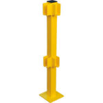 Global Industrial™ Steel Lift-Out Guard Rail Corner Post Double-Rail 42""H Yellow