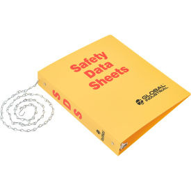 Global Industrial™ English 3 Ring Safety Data Sheet Binder 2'' Rings With Chain