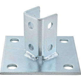 Global Industrial 1-5/8"" Post Base P2072asqeg Electro-Galvanized Sq