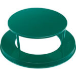 Steel Rain Bonnet Lid for Global Industrial™ 24 Gallon Slatted Trash Can Green