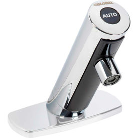 Global Industrial™ Deck Mounted Sensor Faucet With Trim Plate 1 GPM Chrome