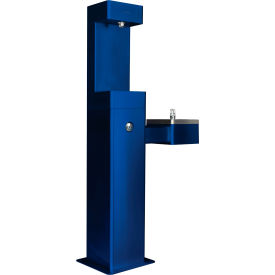 Global Industrial™ Outdoor Bottle Filling Station w/ Drinking Fountain Blue
