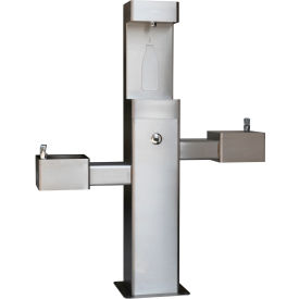 Global Industrial™ Outdoor Bottle Filling Station w/ Bi-Level Drinking Fountain Stainless