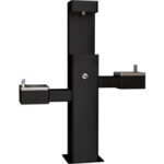 Global Industrial™ Outdoor Bottle Filling Station & Bi-Level Fountain w/ Filter Black
