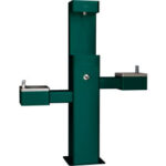 Global Industrial™ Outdoor Bottle Filling Station & Bi-Level Fountain w/ Filter Green