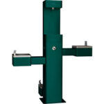Global Industrial™ Outdoor Bottle Filler & Bi-Level Fountain w/ Pet Station & Filter Green