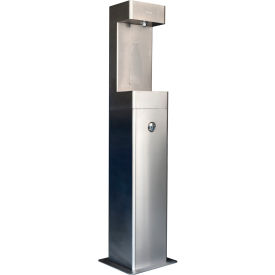 Global Industrial™ Outdoor Pedestal Bottle Filling Station w/ Filter Stainless Steel