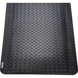 Global Industrial™ Diamond Plate Anti Fatigue Mat 15/16"" Thick 2'W x 3'L Black