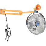 Global Industrial™ Double Arm Dock Light w/ 18"" 3-Speed Fan 40"" Reach Par38 Bulb Compatible
