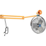 Global Industrial™ Double Arm Dock Light w/ 18"" 3-Speed Fan 60"" Reach Par38 Bulb Compatible