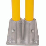 Global Industrial™ Double Socket Base For Pedestrian Barrier Black