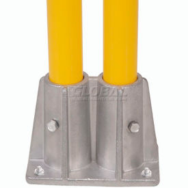 Global Industrial™ Double Socket Base For Pedestrian Barrier Black