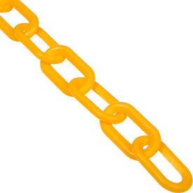 Global Industrial Plastic Chain Barrier 2""x50'L Gold