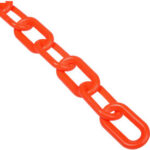 Global Industrial™ Plastic Chain Barrier 2""x50'L Traffic Orange