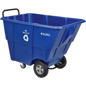 Global Industrial™ Standard Duty Plastic Recycling Tilt Truck1/2 Cu. Yd. Cap850 Lbs. CapBlue