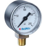 Global Industrial™ 4"" Pressure Gauge 600 PSI 1/4"" NPT LM Plastic