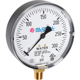 Global Industrial™ 4"" Pressure Gauge 300 PSI 1/4"" NPT Polycarbonate