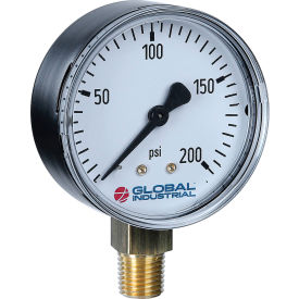 Global Industrial™ 2"" Pressure Gauge 160 PSI 1/4"" NPT LM Steel