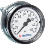 Global Industrial™ 2"" Pressure Gauge 160 PSI 1/8"" NPT CBM With U-Clamp Plastic