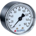 Global Industrial™ 2-1/2"" Pressure Gauge 30 INHG/KPA VAC 1/4"" NPT CBM Steel